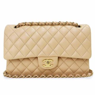 シャネル(CHANEL)のシャネル マトラッセ 25 2way Wフラップ Wチェーン ショルダー ハンドバッグ 斜め掛け ラムスキン レザー ベージュ ゴールド金具 A01112 CHANEL（新品・未使用品）(ショルダーバッグ)