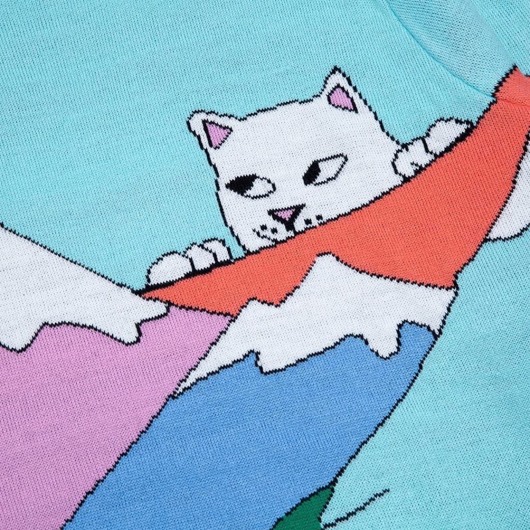 RIPNDIP(リップンディップ)のRIPNDIP ニット L Kiss The Sky Sweater ブルー メンズのトップス(ニット/セーター)の商品写真