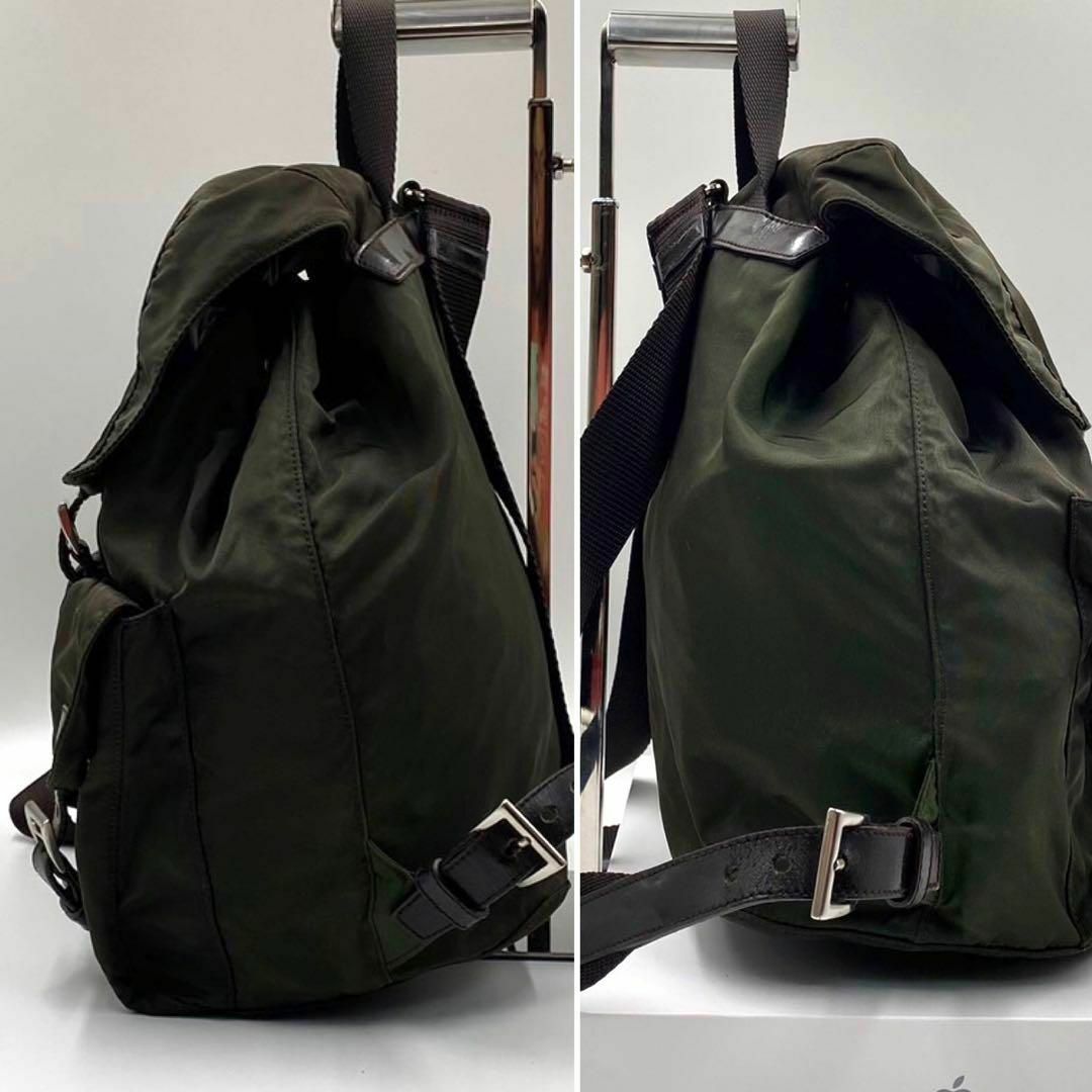 PRADA - 【レア色】プラダ PRADA リュックサック ナイロン レザー 三角