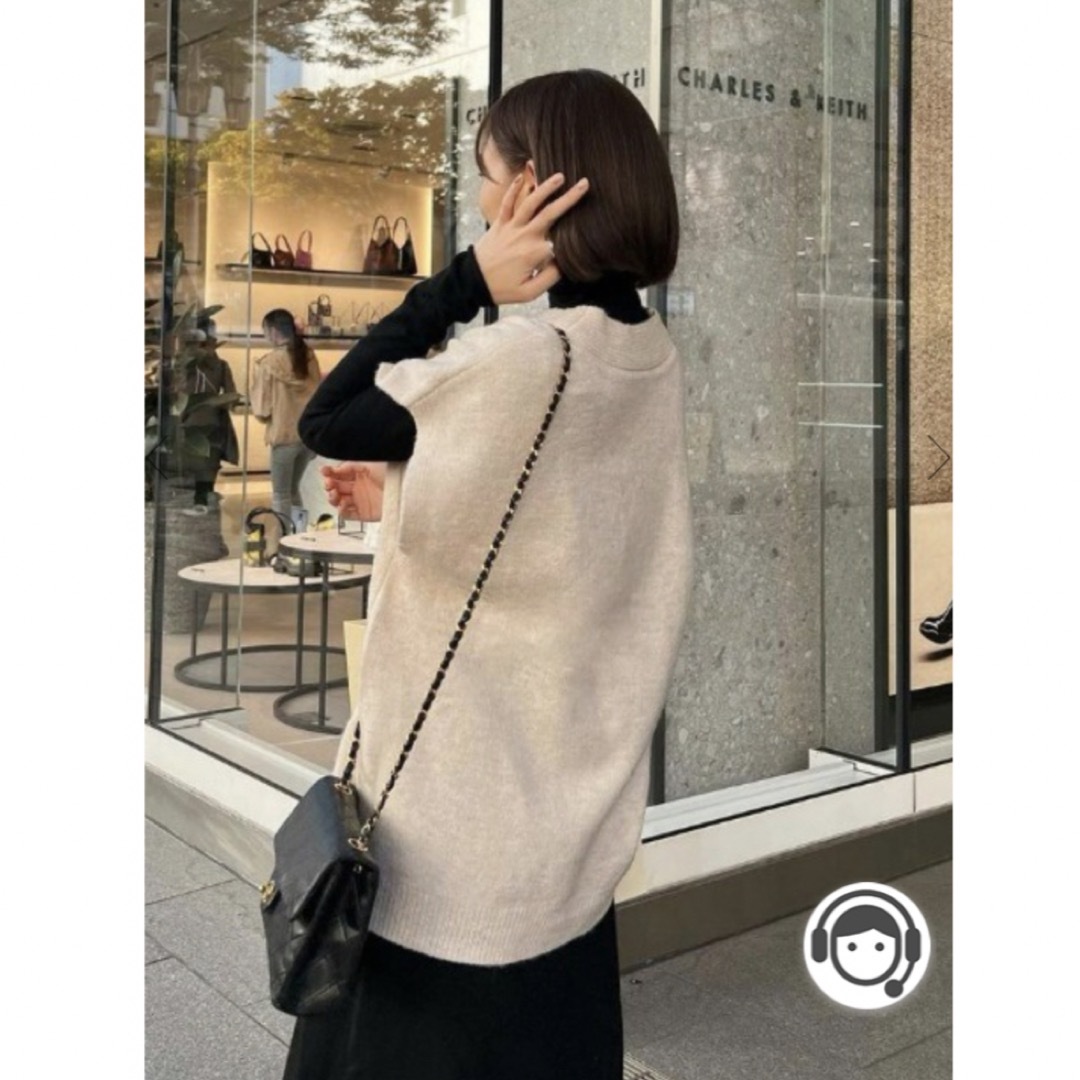 ボンジュールサガン Bonjour sagan ディープVネックニットベスト