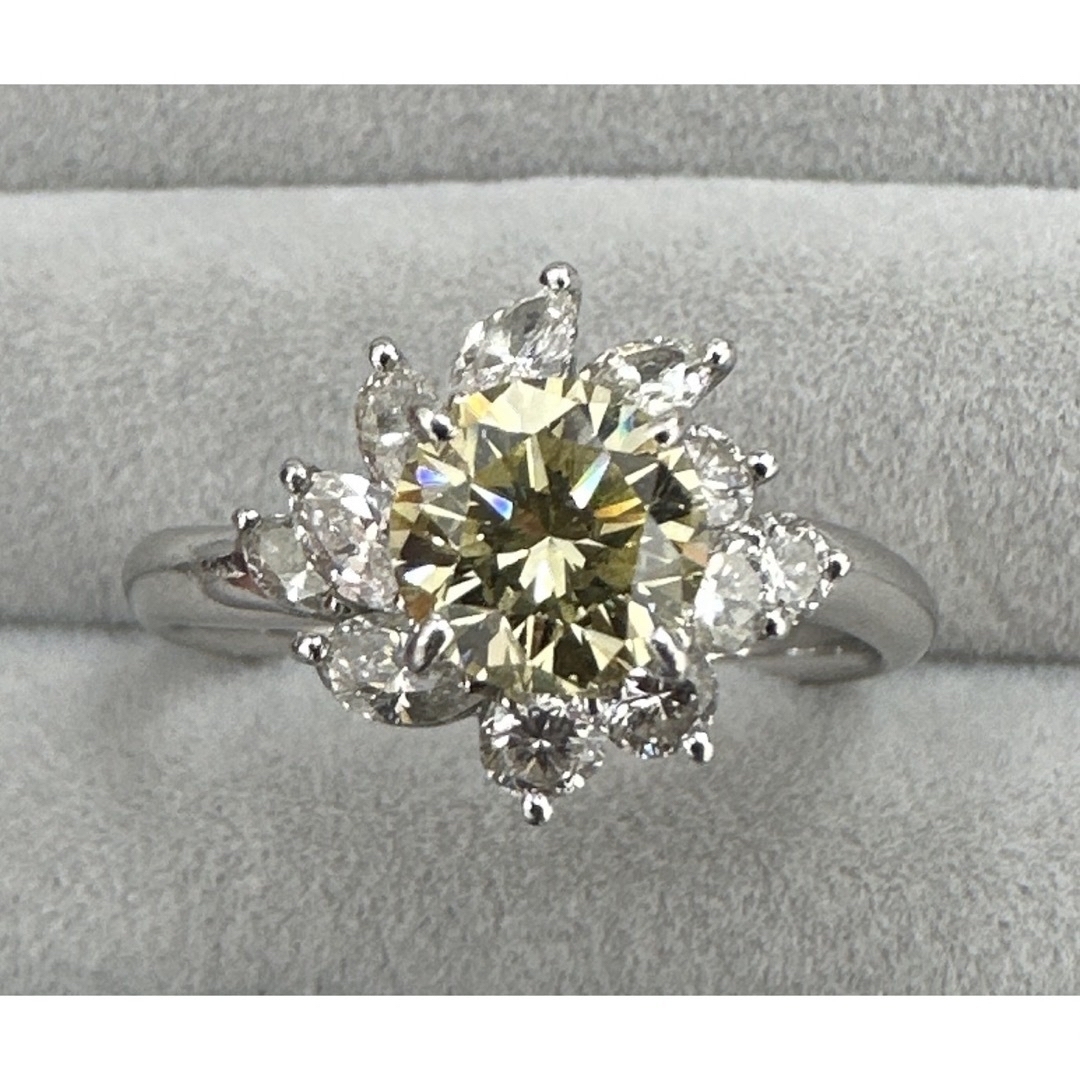 イエローダイヤモンド プラチナリング 1.263ct 鑑別書付き - リング(指輪)