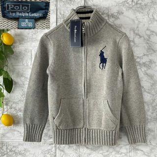 ポロラルフローレン(POLO RALPH LAUREN)の未使用タグ付 ラルフローレン 6（120/60）キッズ ニット グレー 刺繍ロゴ(ニット)