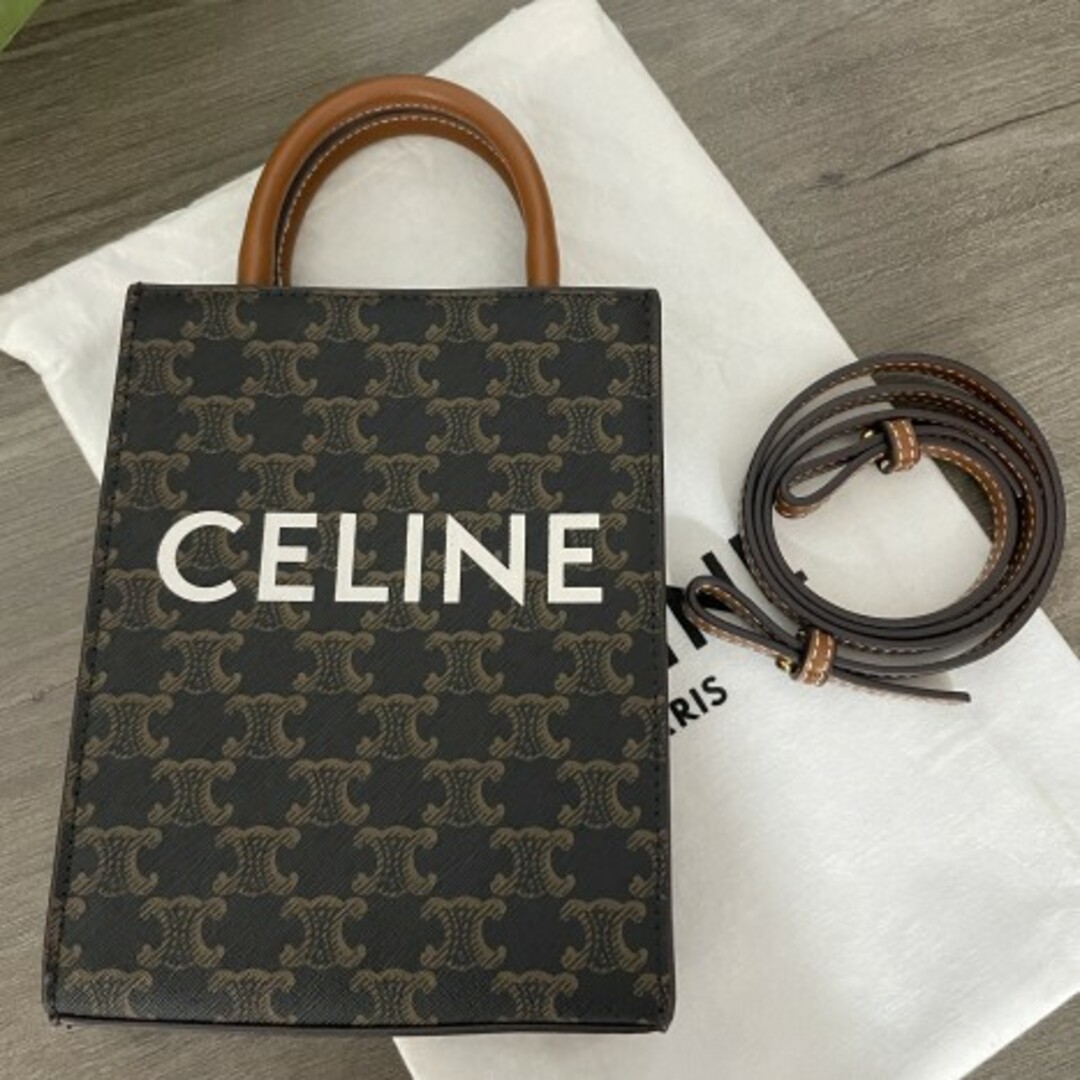 値下げCELINE MINI VERTICAL CABASトリオンフキャンバス-