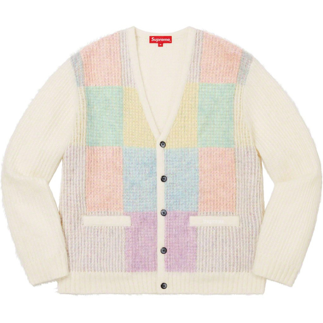 Supreme Brushed Grid CardiganWhiteサイズ