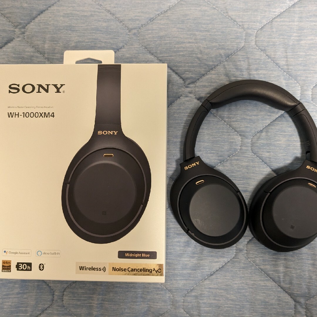 SONY(ソニー)のSONY WH-1000XM4 ミッドナイトブルー 目立った傷や汚れなし スマホ/家電/カメラのオーディオ機器(ヘッドフォン/イヤフォン)の商品写真