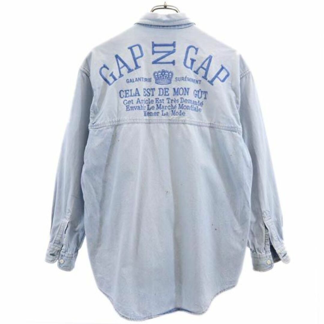 GAP - ギャップ 90s オールド バック刺繍 長袖 デニムシャツ GAP ロゴ