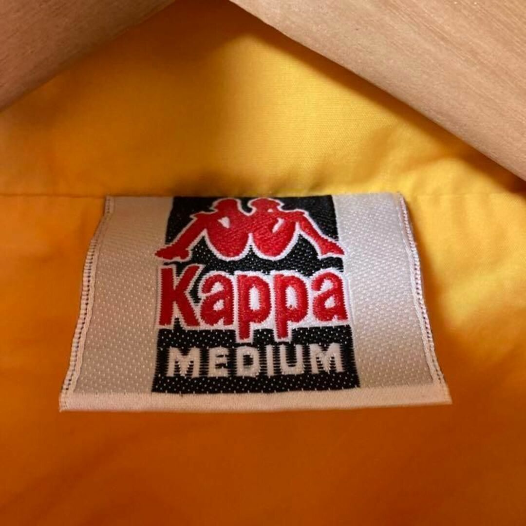90s Kappa カッパ　ナイロンジャケット　刺繍ロゴ ゆるだぼ　イエロー　M