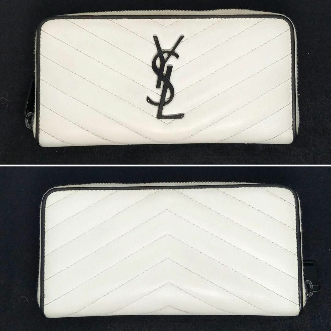 SAINT LAURENT YSL モノグラム Vステッチ ラウンドファスナー