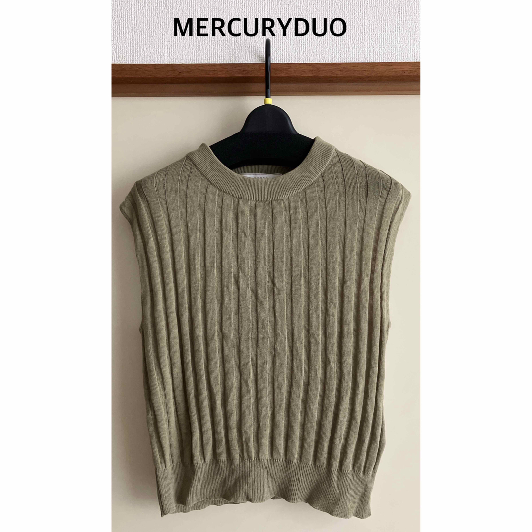 MERCURYDUO(マーキュリーデュオ)のMERCURYDUO マーキュリーデュオ　大人かわいいくすみグリーンタンクトップ レディースのトップス(タンクトップ)の商品写真