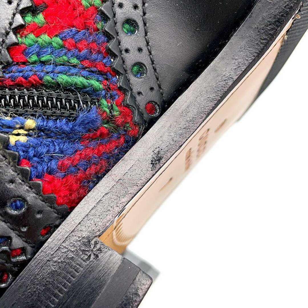 Gucci - グッチ ブーツ ウィングチップ ビー刺繍 チェック柄