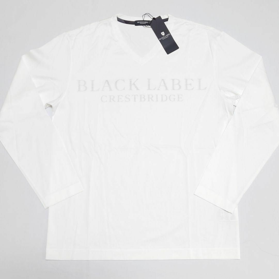 【新品タグ付き】ブラックレーベルクレストブリッジ 長袖ロゴVネックTシャツ L白 3