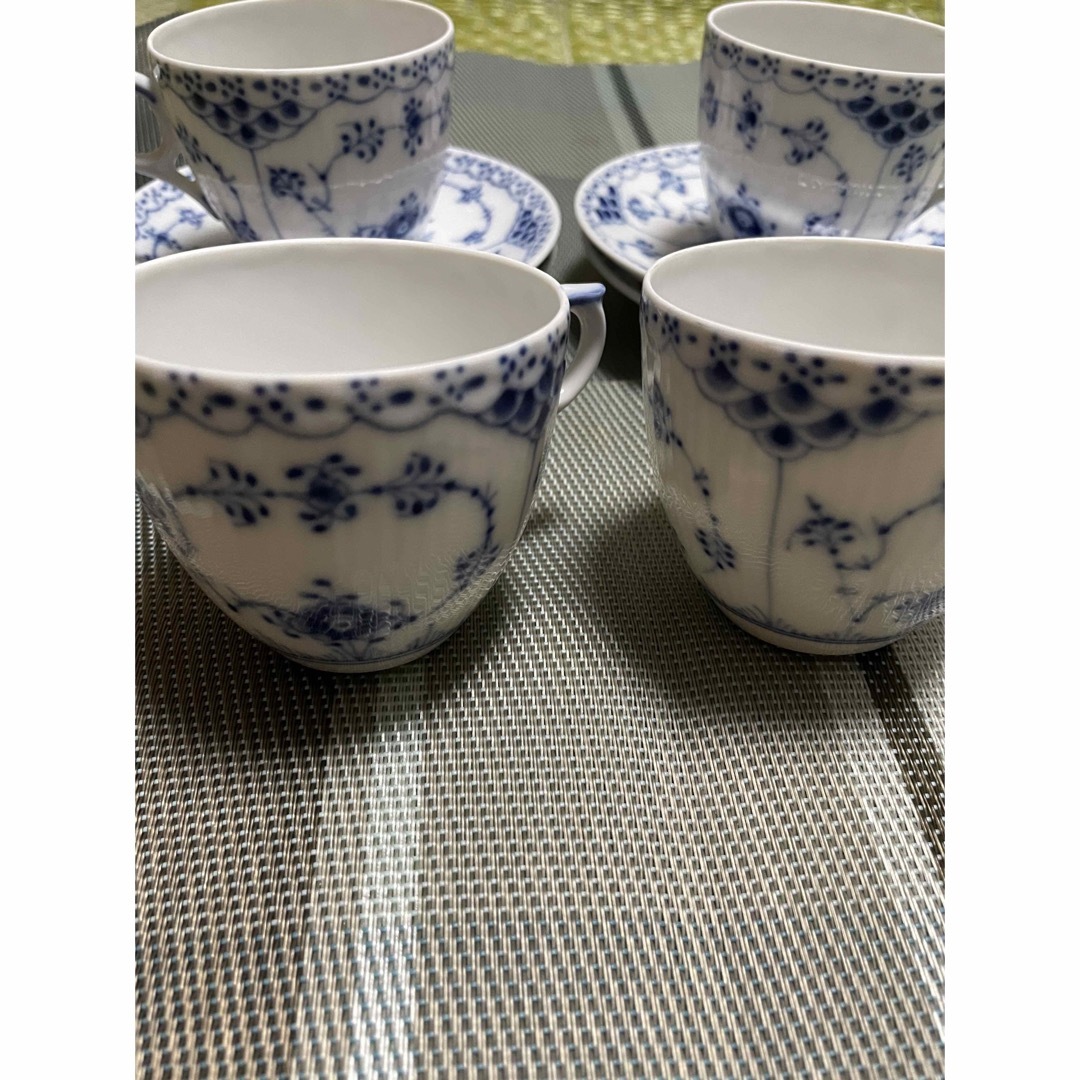ロイヤルコペンハーゲン ハーフレース カップ&ソーサー 4客セット
