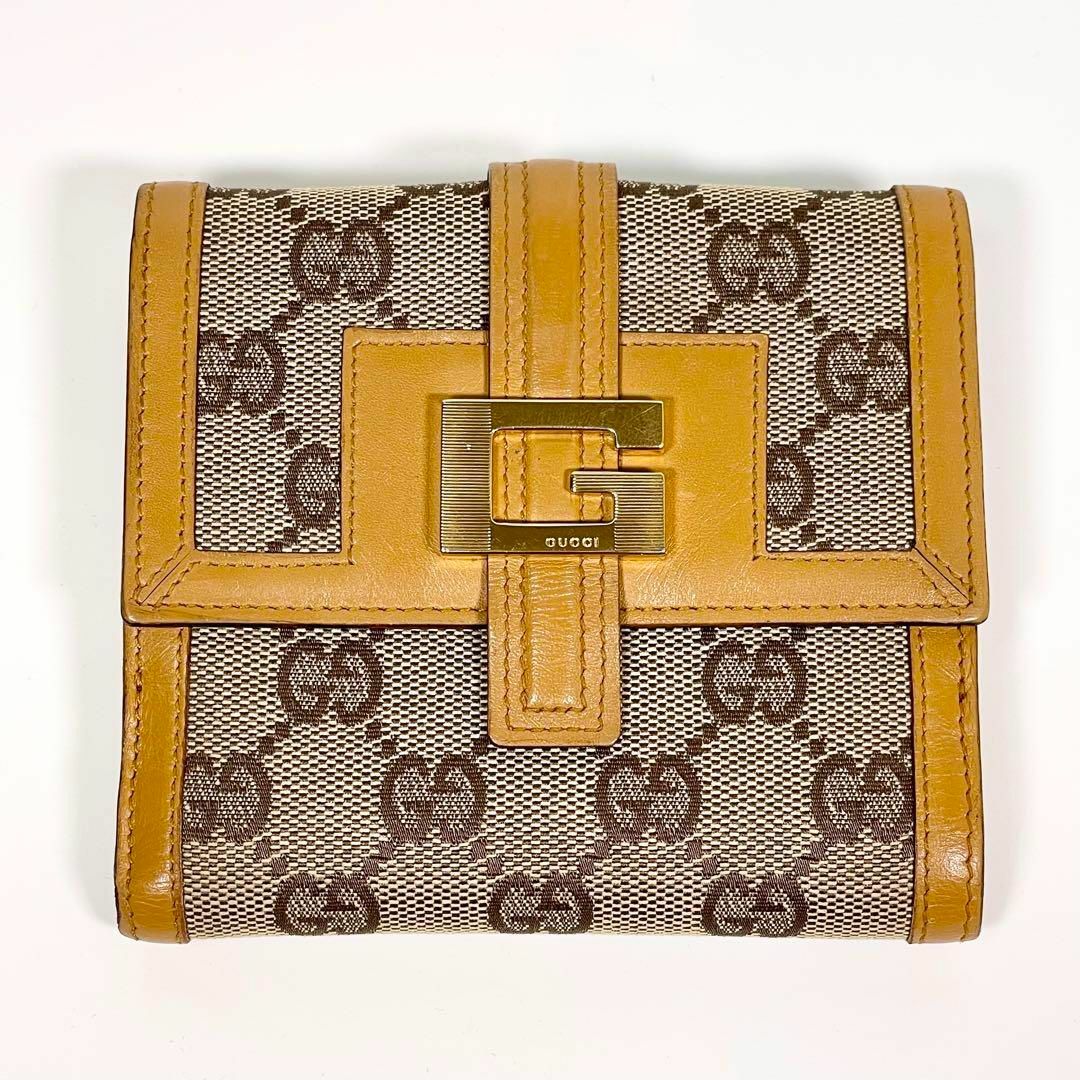 Gucci(グッチ)の希少【美品】GUCCI グッチ GGキャンパス G金具 折り財布 レディースのファッション小物(財布)の商品写真