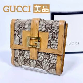 グッチ(Gucci)の希少【美品】GUCCI グッチ GGキャンパス G金具 折り財布(財布)