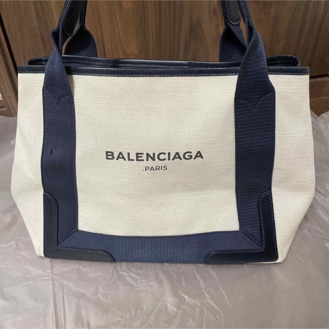 BALENCIAGA ネイビーカバスS ハンドバッグ 2WAY ショルダーバッグ