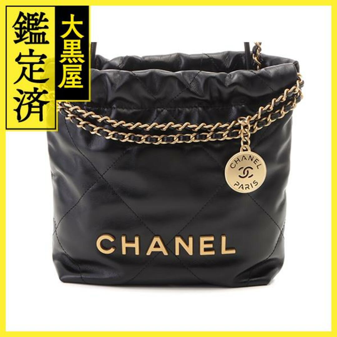 CHANEL - シャネル シャネル22 ミニバッグ ブラック gp カーフ