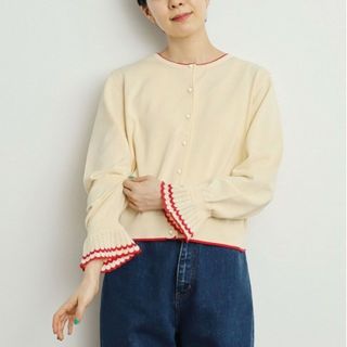 チャイルドウーマン(CHILD WOMAN)の新品 CHILD WOMAN チャイルドウーマン 袖フリルニットカーディガン(カーディガン)