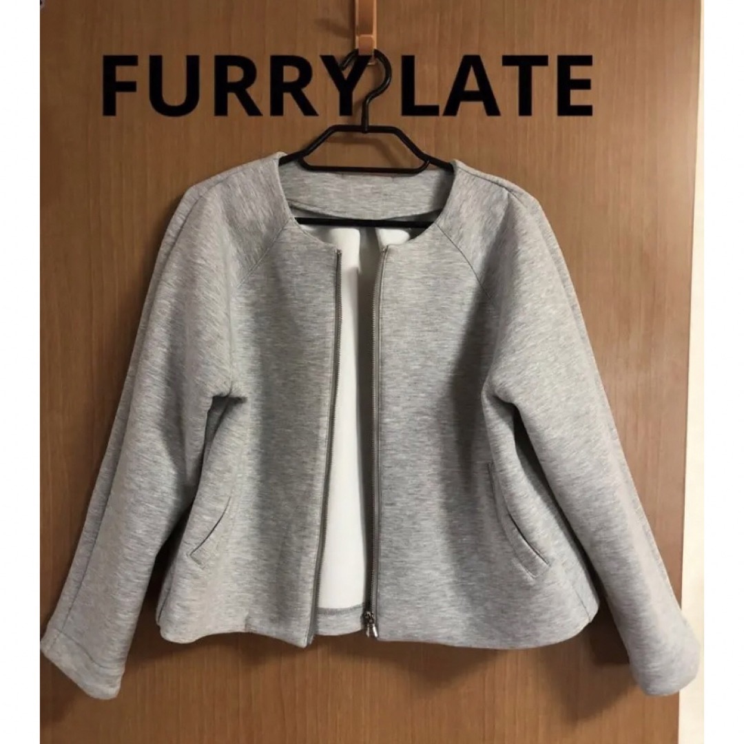 furryrate(ファーリーレート)の可愛い　FURRYRATE ノーカラー フレアジャケット レディースのジャケット/アウター(ノーカラージャケット)の商品写真