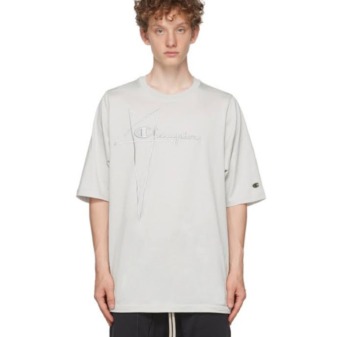 Rick Owens(リックオウエンス)の新品 RICK OWENS CHAMPION JUMBO TEE OYSTER メンズのトップス(Tシャツ/カットソー(半袖/袖なし))の商品写真