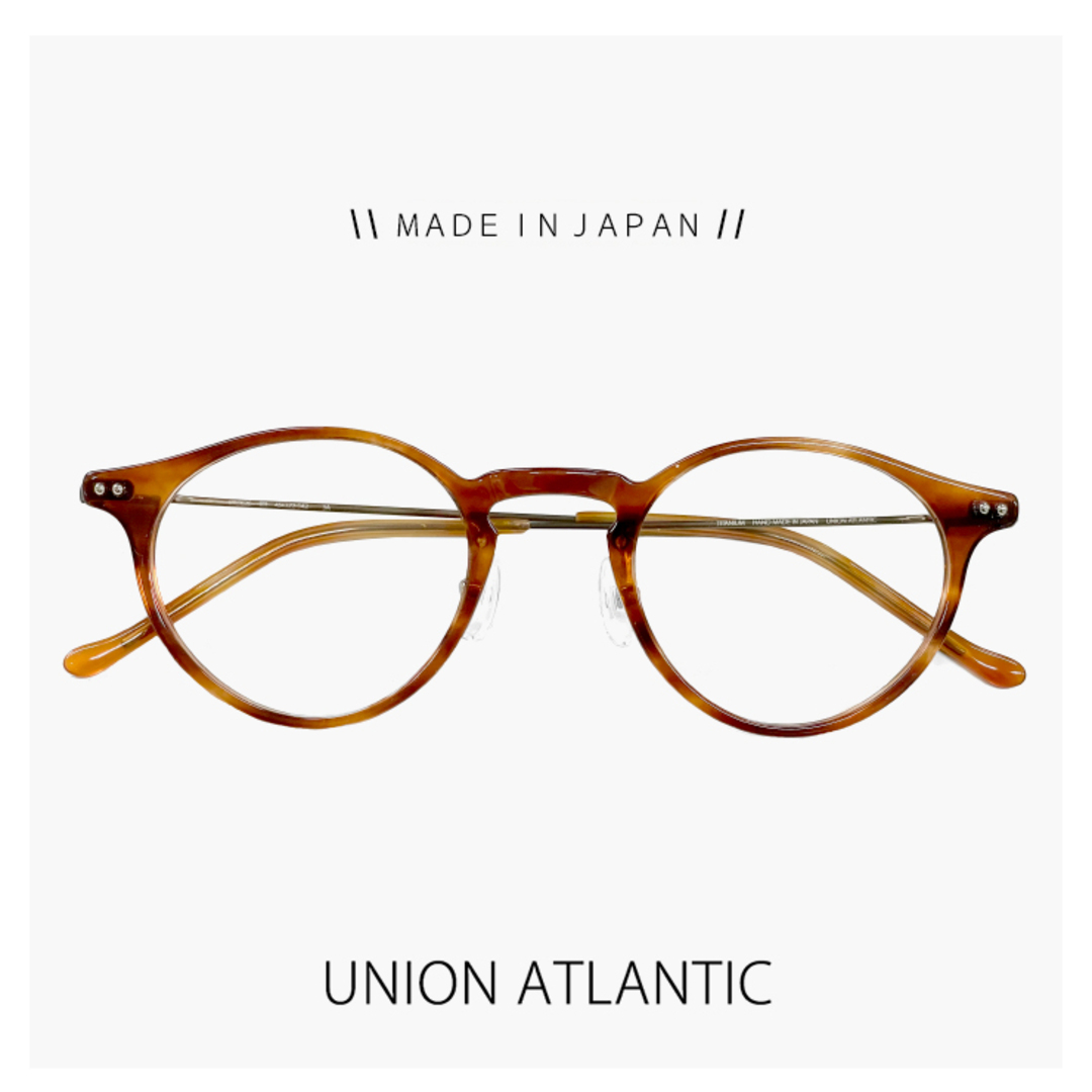 【新品】 ua3626 br 日本製 ユニオンアトランティック メガネ unionatlantic 眼鏡 鯖江 アミパリ amiparis レディース メンズ ユニセックスモデル ボストン 型 フレーム MADE IN JAPAN ブラウンササ カラーファッション小物