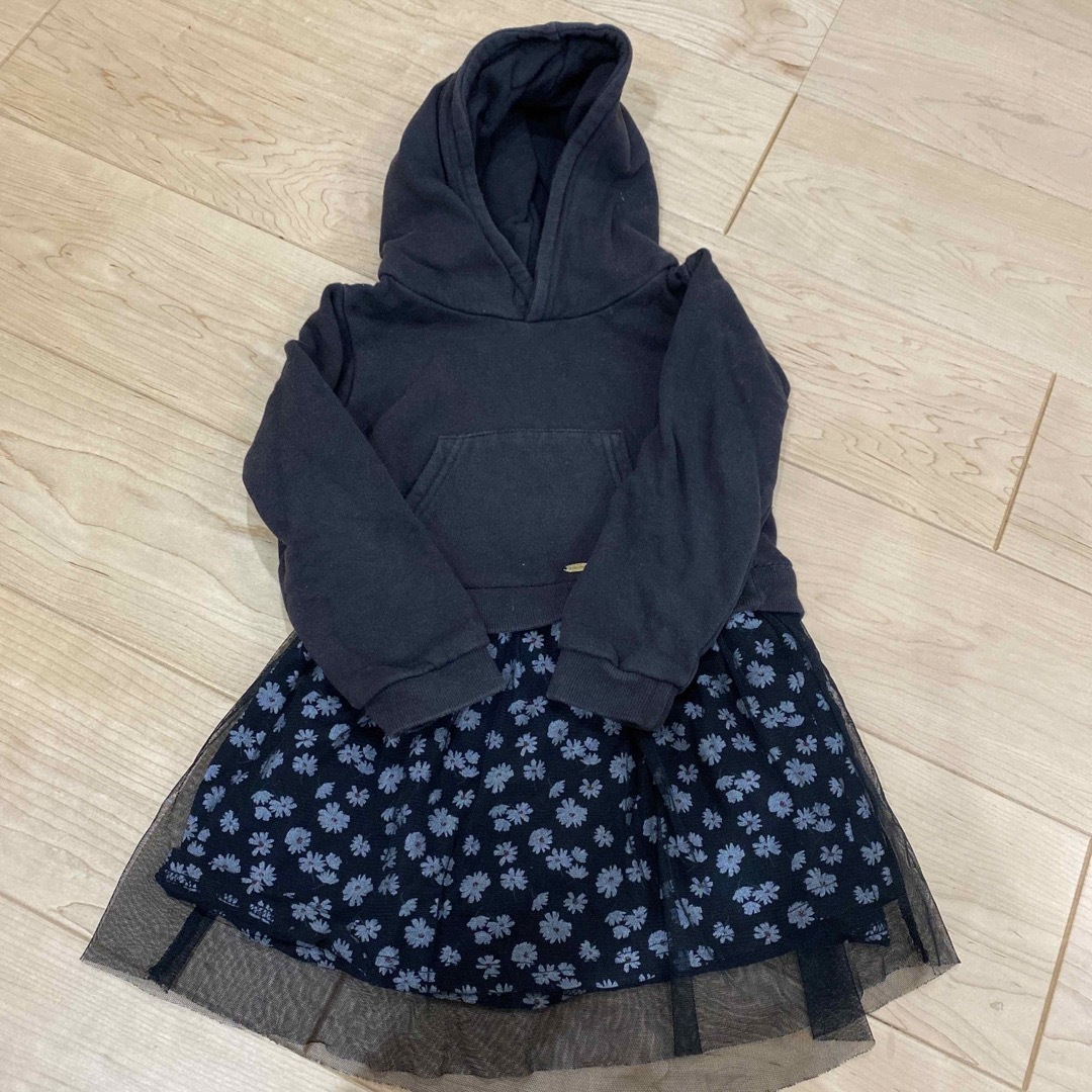 裏起毛ワンピース(110) キッズ/ベビー/マタニティのキッズ服女の子用(90cm~)(ワンピース)の商品写真