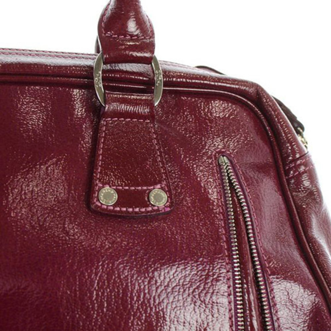 LONGCHAMP(ロンシャン)のロンシャン エナメル ハンドバッグ トートバッグ ロゴ 紫 レディースのバッグ(ハンドバッグ)の商品写真