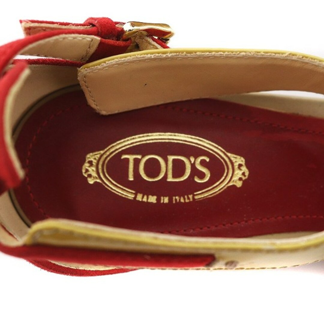 【美品】TOD'S トッズ  サンダル ウェッジソール エナメル×革