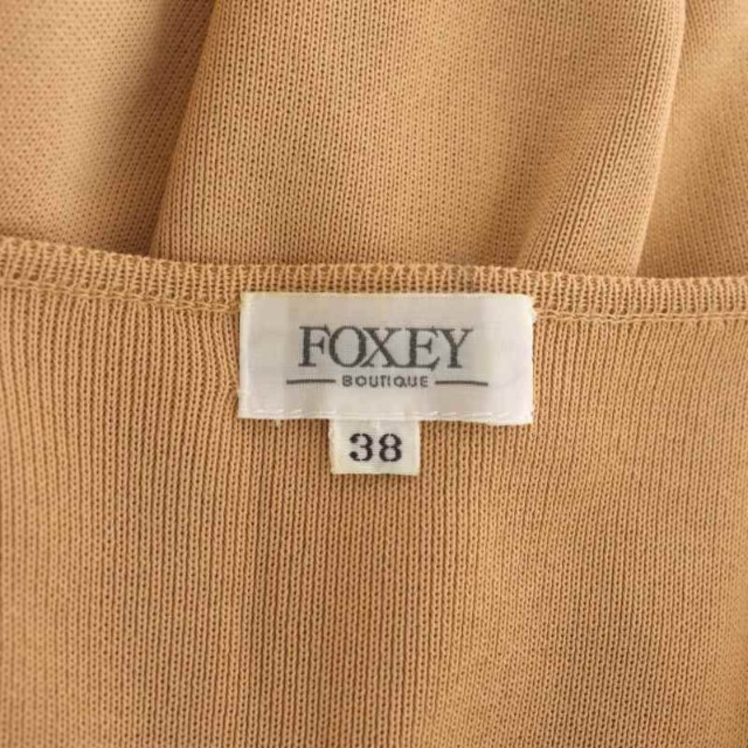 フォクシー FOXEY ニット カーディガン Vネック 長袖 38 ベージュ