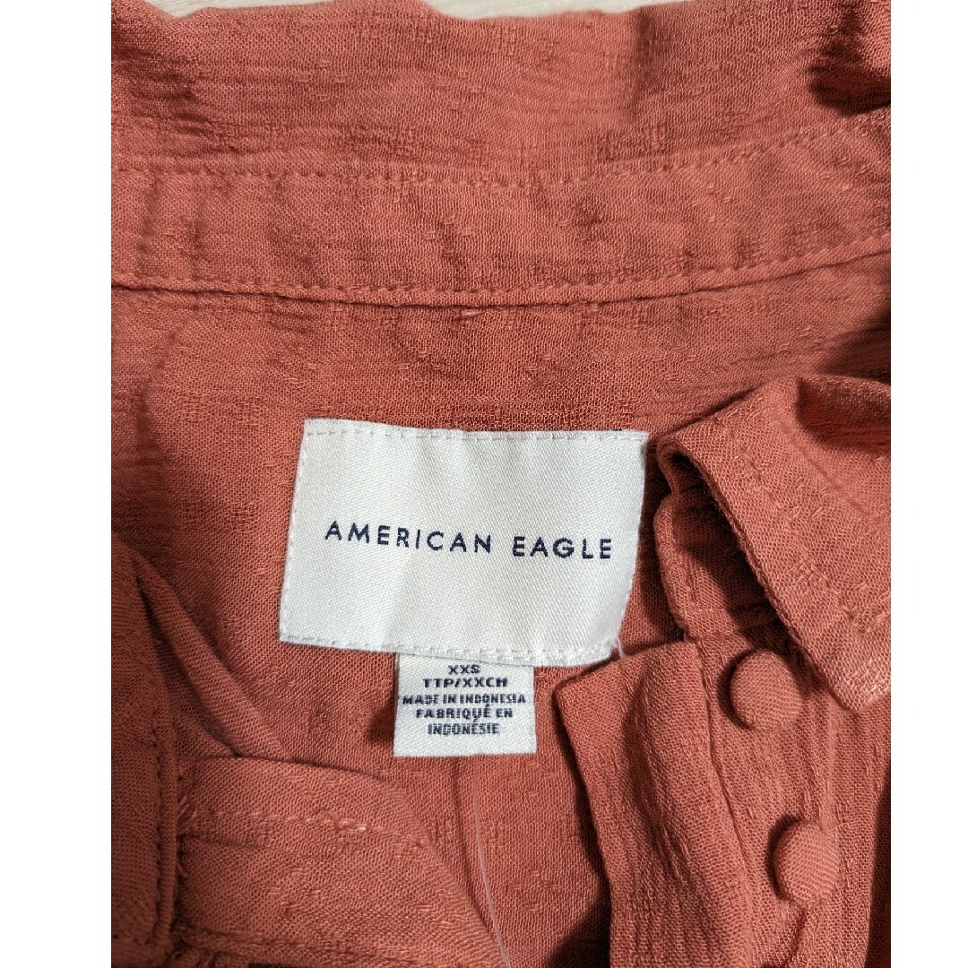 American Eagle(アメリカンイーグル)のAMERICAN EAGLE　半袖ショート丈シャツ　未使用 レディースのトップス(Tシャツ(半袖/袖なし))の商品写真