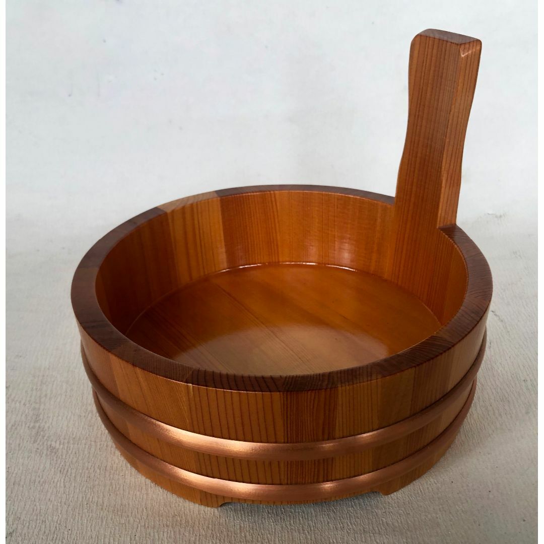 木製 片手桶 銅タガ 6寸 18㎝ 盛器 木曽製 うどん・ソーメン桶に