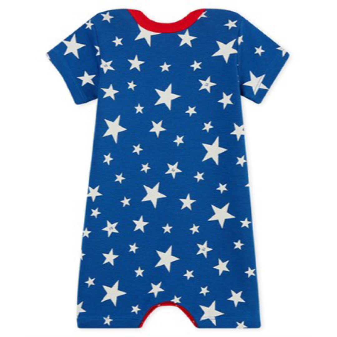 PETIT BATEAU(プチバトー)の星プリントショートロンパース キッズ/ベビー/マタニティのベビー服(~85cm)(ロンパース)の商品写真