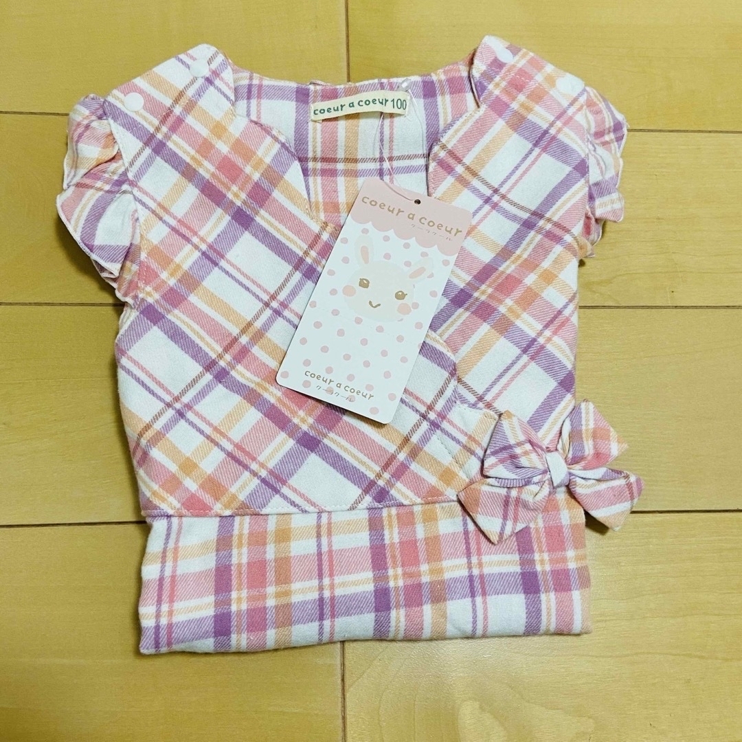 coeur a coeur(クーラクール)の専用　クーラクール  タグ付き　訳ありワンピース100 キッズ/ベビー/マタニティのキッズ服女の子用(90cm~)(ワンピース)の商品写真