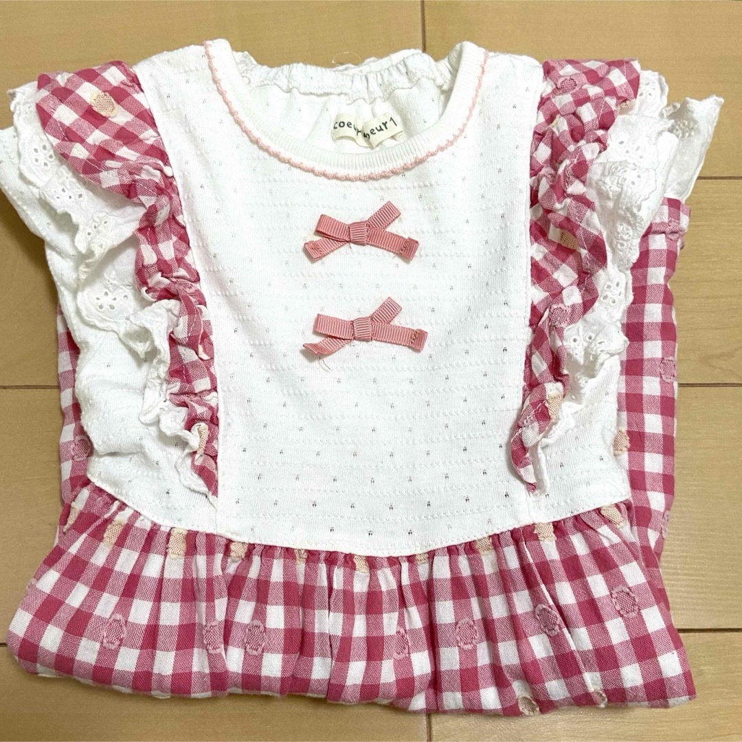 coeur a coeur(クーラクール)の専用　クーラクール  タグ付き　訳ありワンピース100 キッズ/ベビー/マタニティのキッズ服女の子用(90cm~)(ワンピース)の商品写真