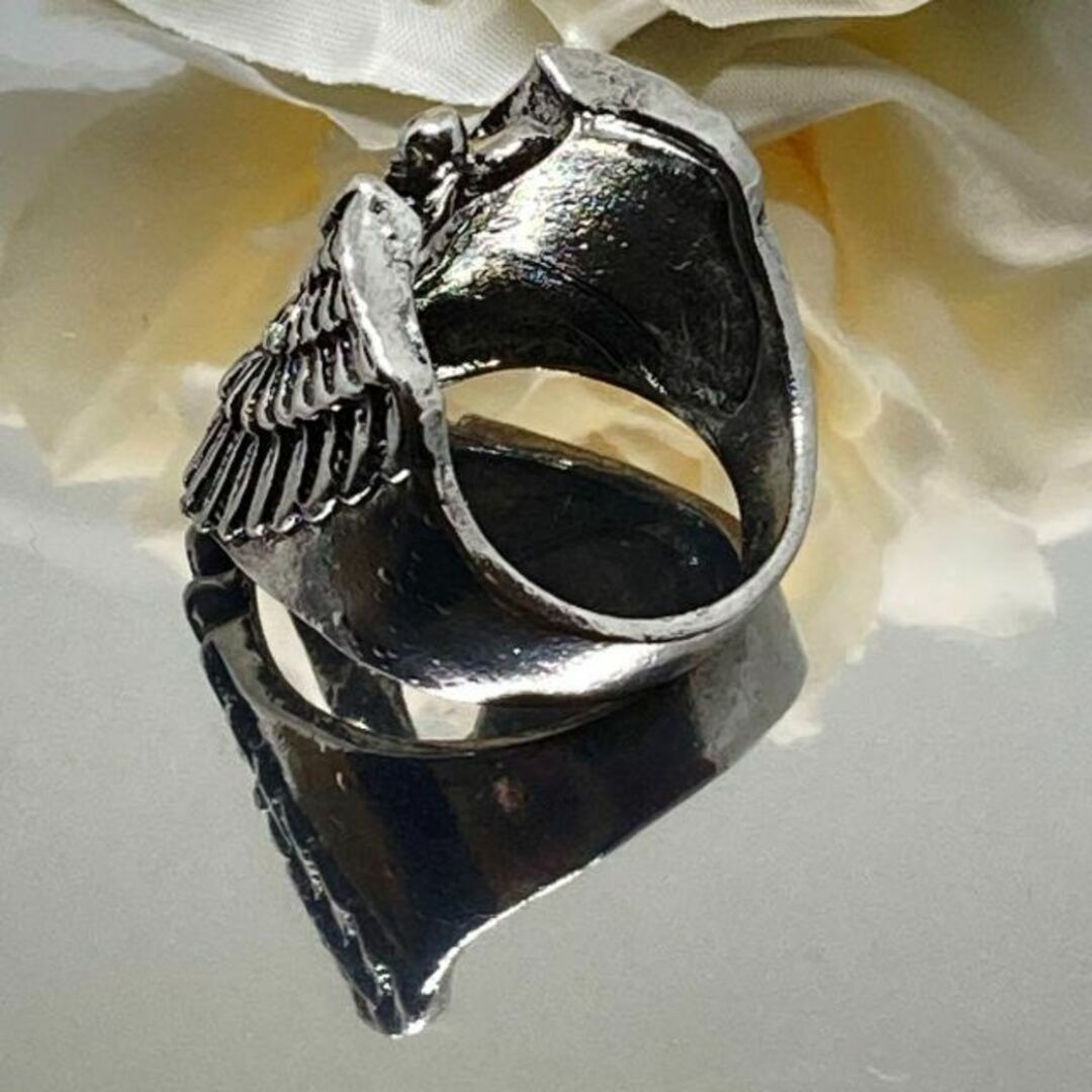 エンジェル シルバー リング 天使 アンティーク 指輪 女神 おしゃれ 28号 メンズのアクセサリー(リング(指輪))の商品写真