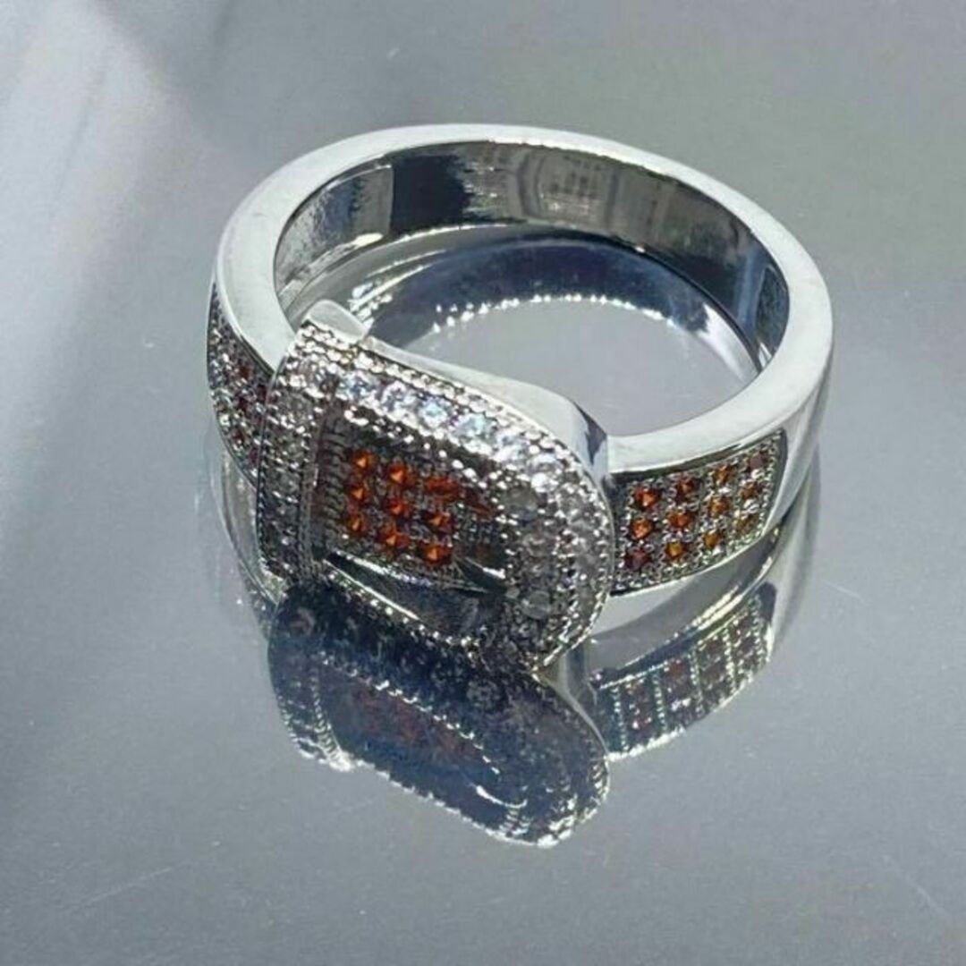シルバー リング ベルト ルビー 指輪 ジルコニア ヴィンテージ 25号 メンズのアクセサリー(リング(指輪))の商品写真