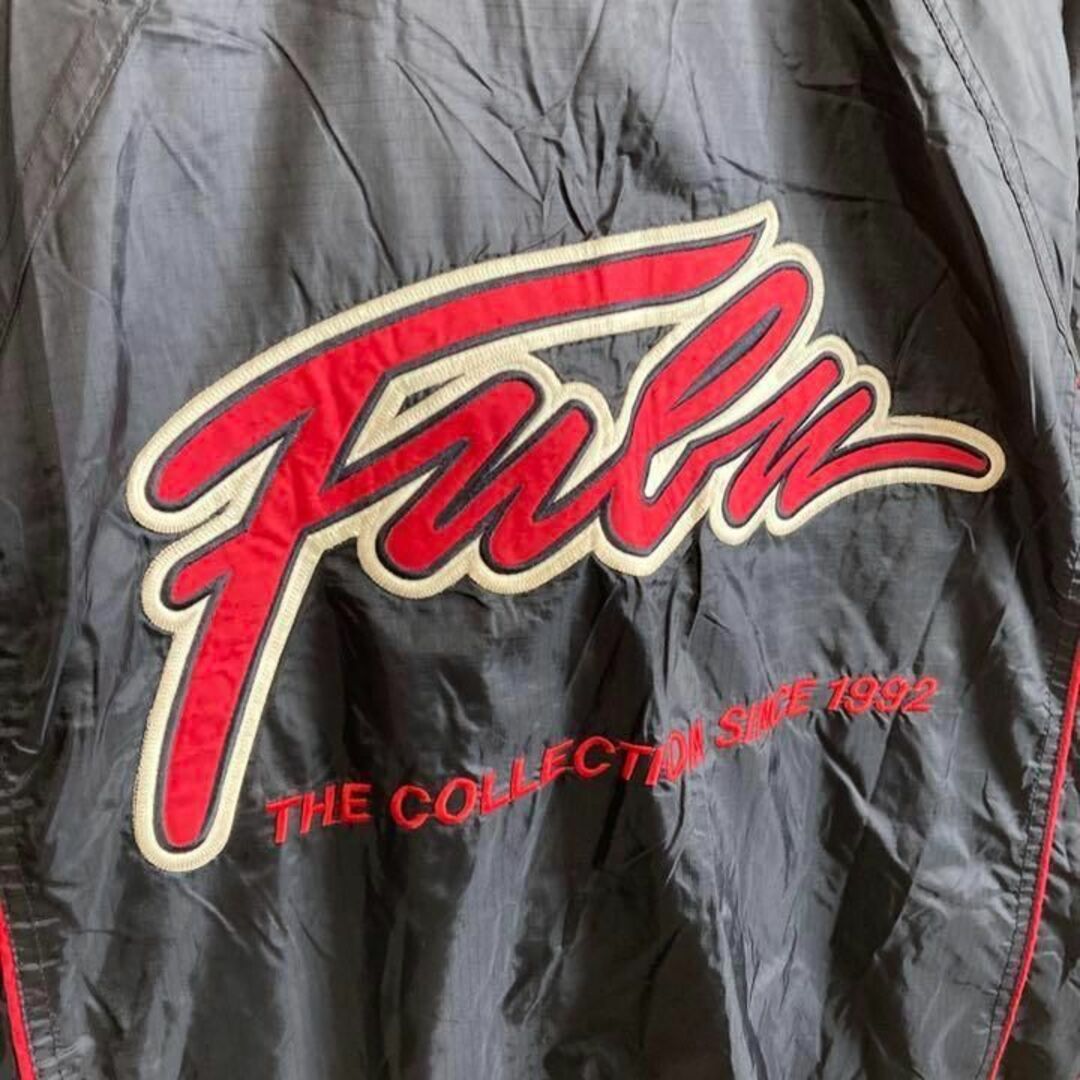 フブ FUBU 90s バックロゴ刺繍 ナイロンジャケット 黒 Lストリート
