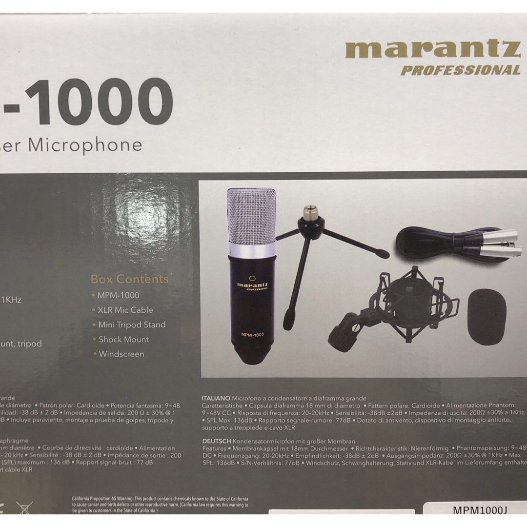 marantz(マランツ)のmarantz PROFESSIONAL MPM-1000  コンデンサーマイク 楽器のレコーディング/PA機器(マイク)の商品写真