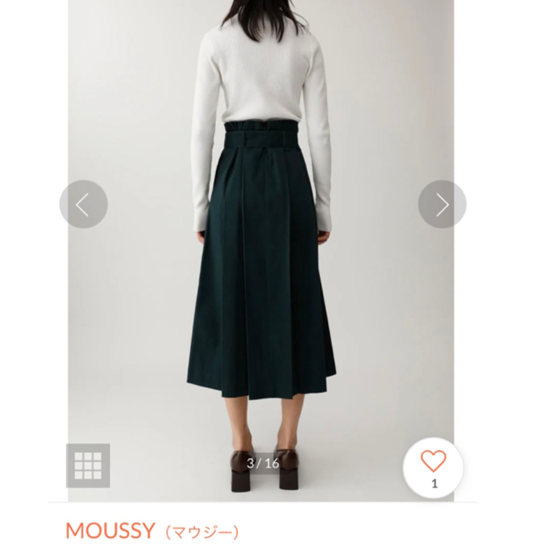 moussy(マウジー)のmoussy FOLD WAIST FLARE SKIRT プリーツスカート　黒 レディースのスカート(ロングスカート)の商品写真