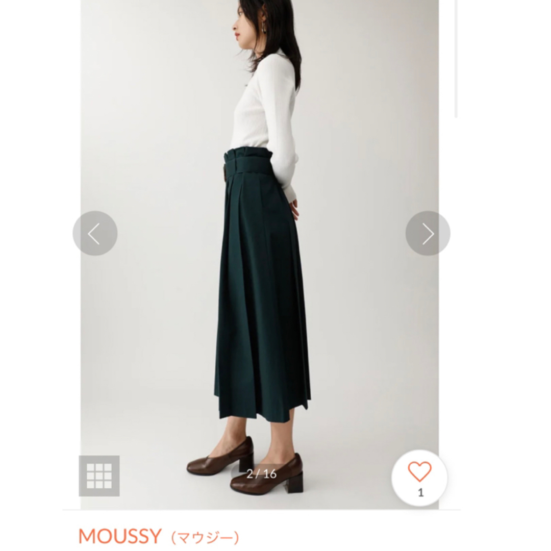 moussy(マウジー)のmoussy FOLD WAIST FLARE SKIRT プリーツスカート　黒 レディースのスカート(ロングスカート)の商品写真