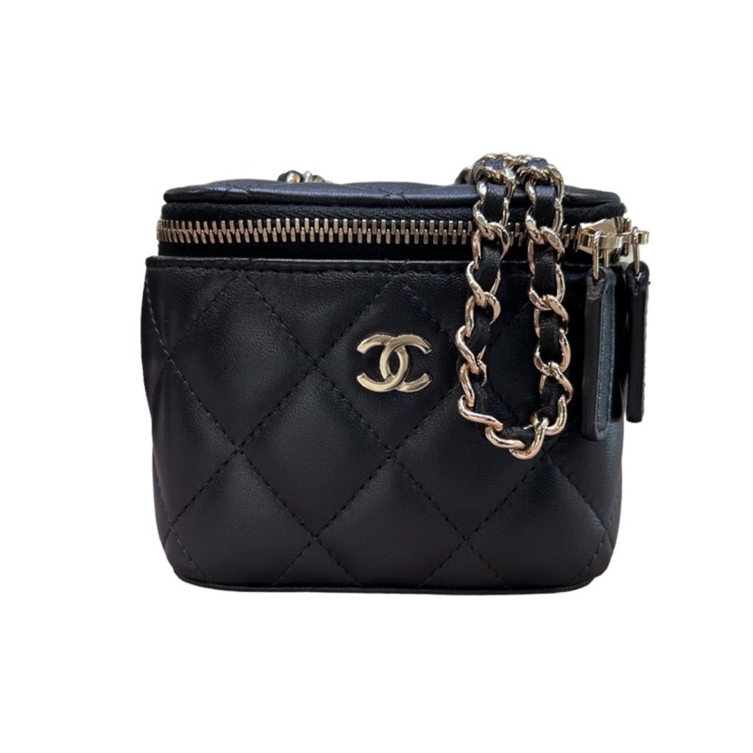 シャネル CHANEL ミニチェーンバニティバッグ AP2158 ブラック/GD金具 ラムスキン レディース ショルダーバッグ