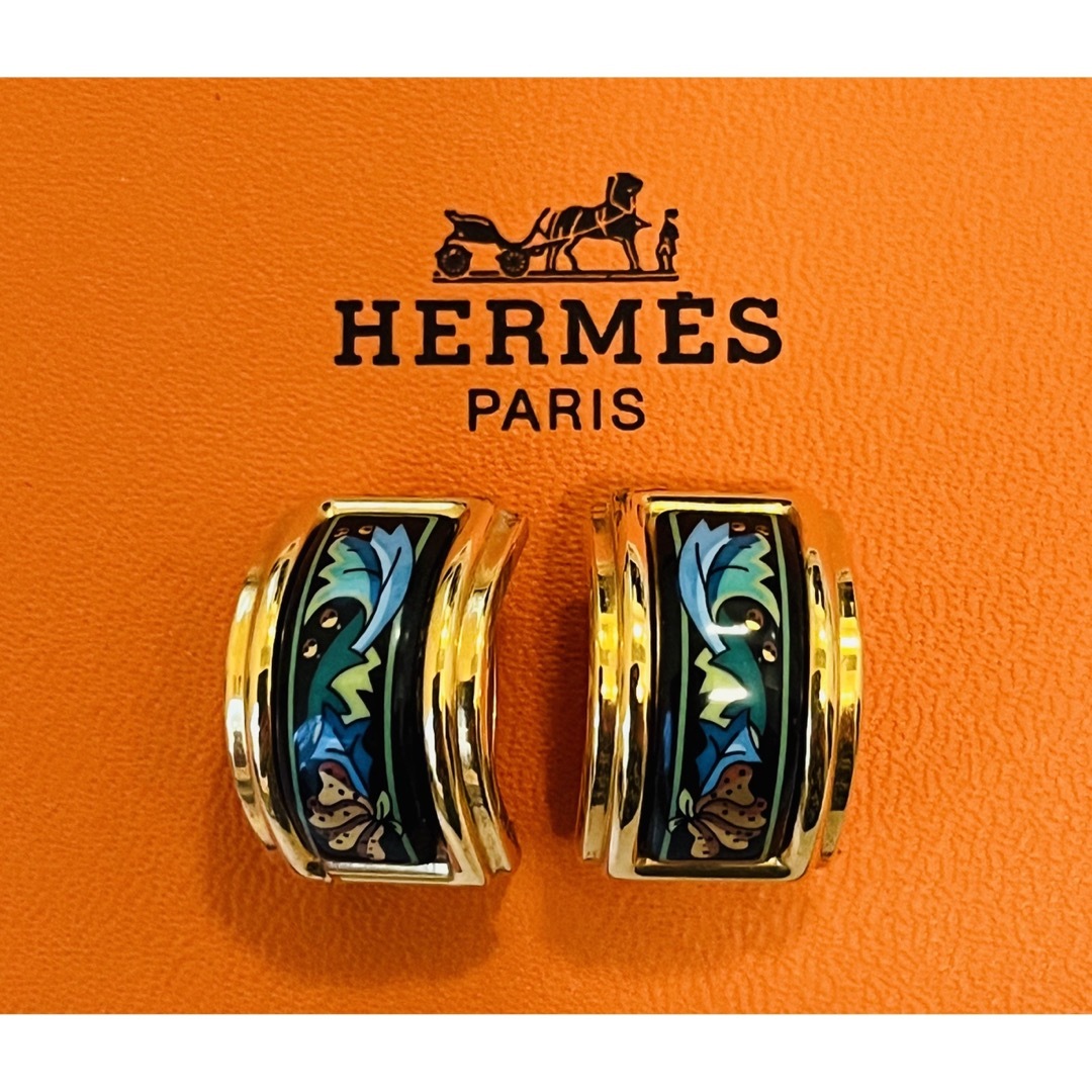 HERMES エルメス エマイユ バングル シルバー オレンジ 極美品☆