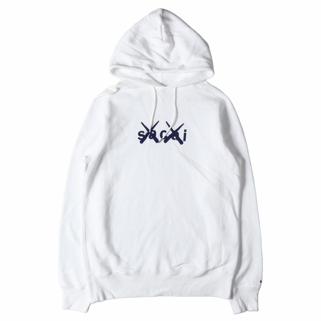 Sacai サカイ パーカー サイズ:2 21AW KAWS カウズ フロッキー ロゴ プリント スウェット パーカー Flock Print  Hoodie 21-0286S トップス フーディー プルオーバー 裏毛 ホワイト 白 コラボ【メンズ】【中古】 | フリマアプリ ラクマ