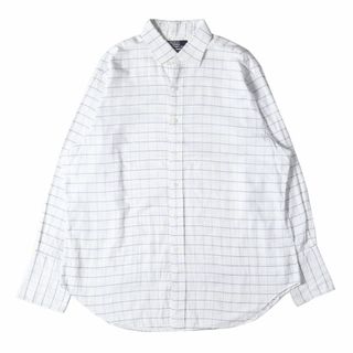 ポロラルフローレン(POLO RALPH LAUREN)のPOLO Ralph Lauren ポロ ラルフローレン シャツ サイズ:42 90s ウインドウペンチェック ダブルカフス ドレス シャツ PHILIP 90年代 オールドラルフローレン ビッグサイズ ホワイト ブルー 白青 トップス カジュアルシャツ 長袖 【メンズ】【中古】(シャツ)