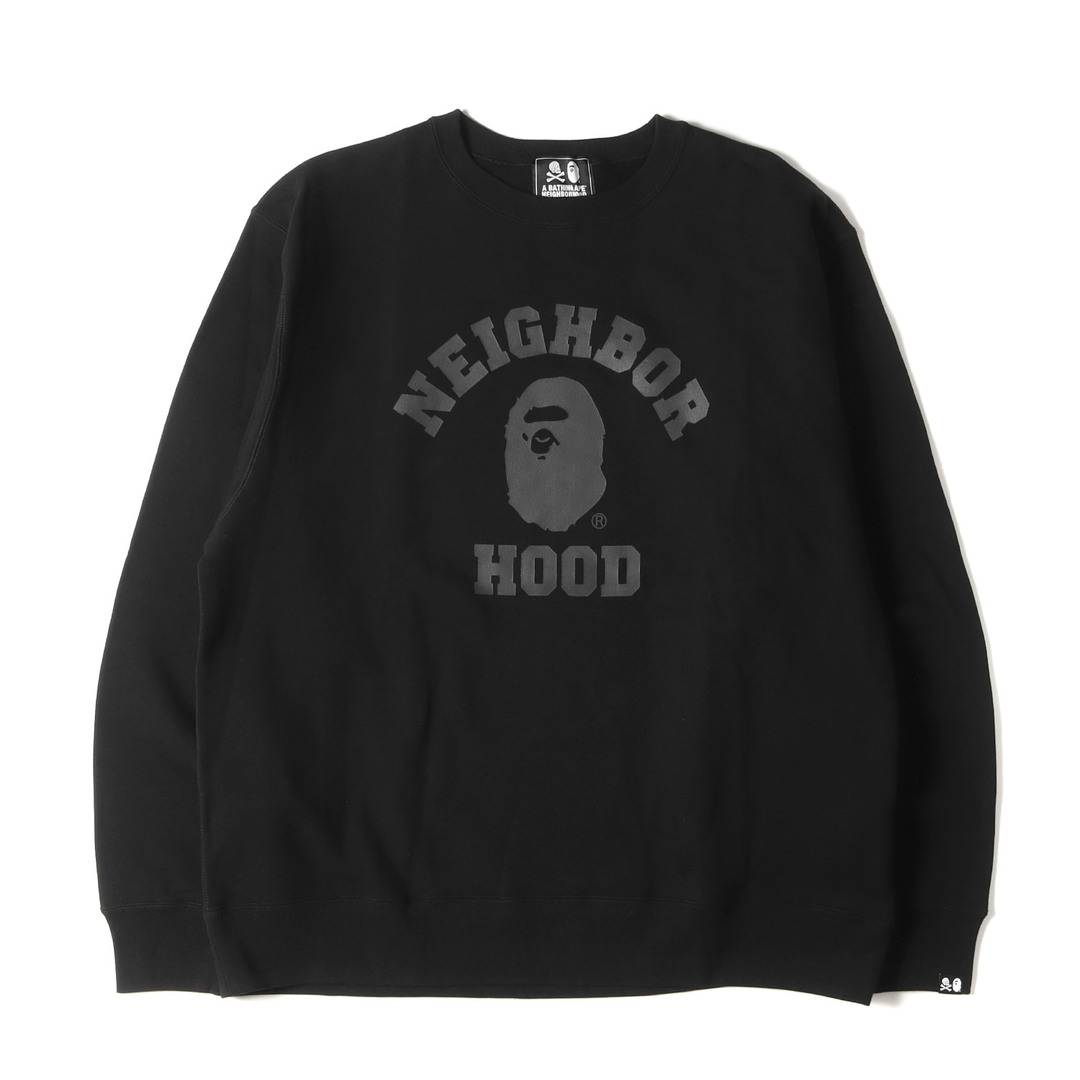 A BATHING APE ア ベイシング エイプ スウェット サイズ:XXL 22AW NEIGHBORHOOD ネイバーフッド カレッジロゴ  スウェットシャツ BAPE NBHD RELAXED FIT CREWNECK ブラック 黒 トップス トレーナー コラボ 【メンズ】 |  フリマアプリ ...