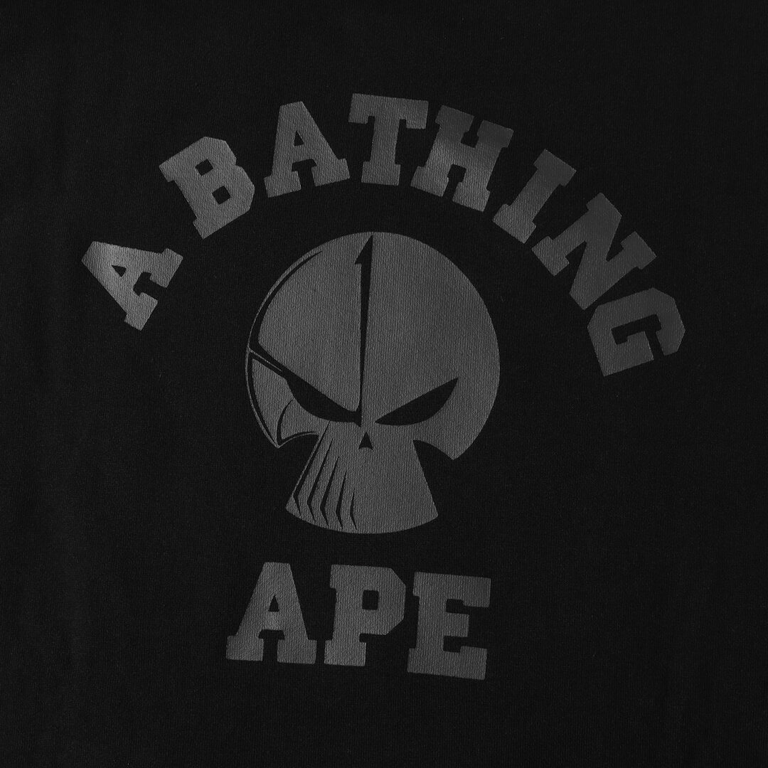 A BATHING APE ア ベイシング エイプ スウェット サイズ:XXL 22AW NEIGHBORHOOD ネイバーフッド カレッジロゴ  スウェットシャツ BAPE NBHD RELAXED FIT CREWNECK ブラック 黒 トップス トレーナー コラボ 【メンズ】