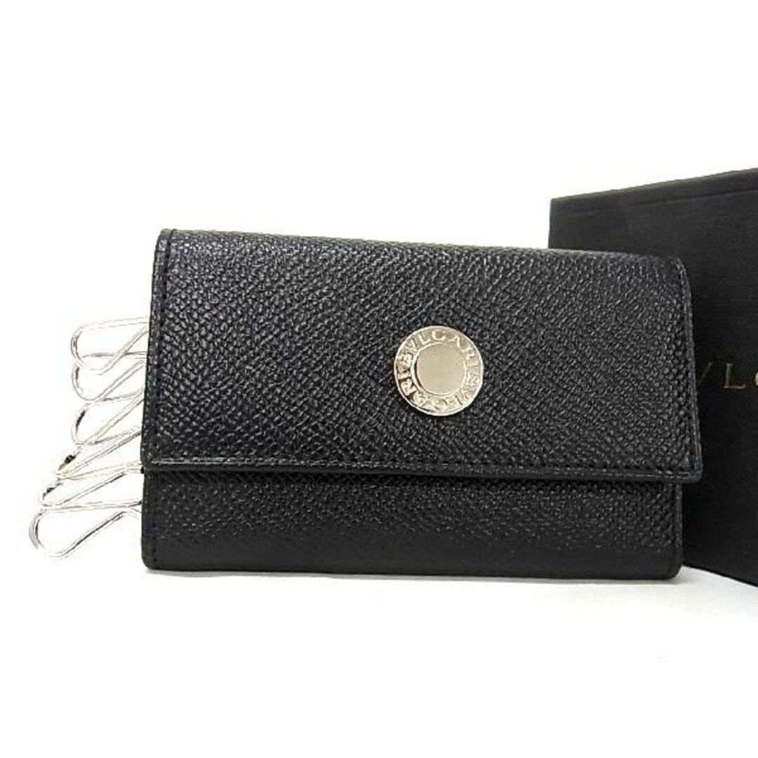 中ポケット×1付属品■新品■未使用■ BVLGARI ブルガリブルガリ レザー 6連 キーケース 鍵入れ メンズ レディース ブラック系 AR4602