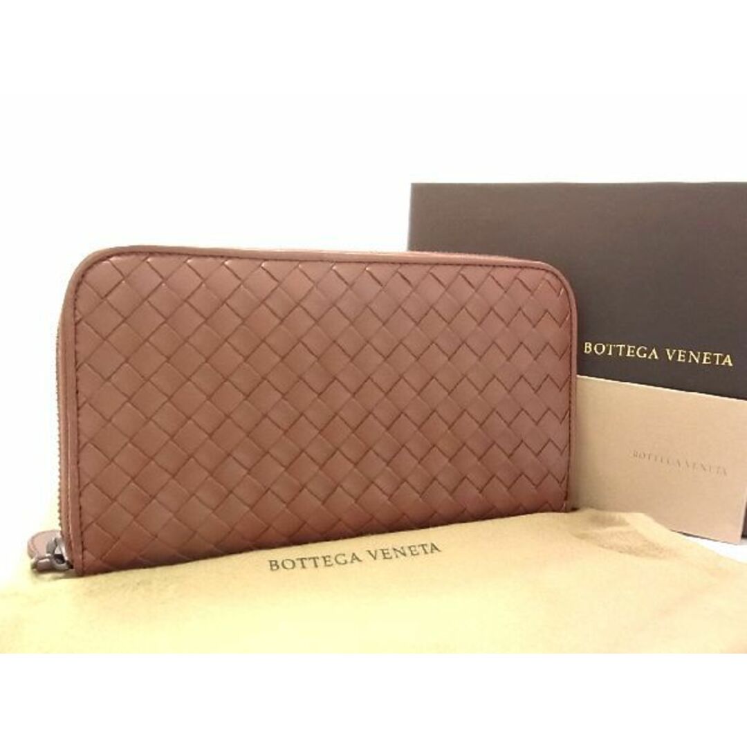 ■新品■未使用■ BOTTEGA VENETA ボッテガヴェネタ イントレチャート レザー ラウンドファスナー 長財布 ウォレット ブラウン系 AP5663