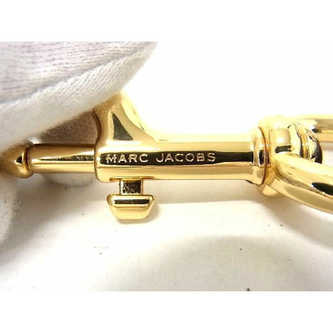 ■極美品■ MARC JACOBS マークジェイコブス ロゴ ウェビング バッグ用 ショルダーストラップ 斜め掛け ブラック系×ゴールド系 AQ1240