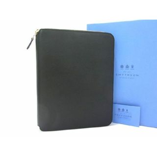 ■新品■未使用■ SMYTHSON スマイソン レザー メモ帳カバー 手帳カバー アドレス帳 スケジュール帳 ステーショナリー ブラック系 AQ1314