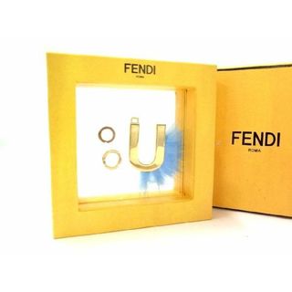 フェンディ(FENDI)の■極美品■ FENDI フェンディ ABCLICK エイビークリック U イニシャル チャーム ペンダントトップ ゴールド系×ライトブルー系 AQ1304(その他)